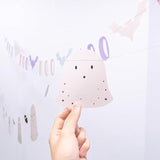 Pastel Halloween Garland 2pcs Bat Boo Ghost Banner Photo Booth Backdrop for Party Decor