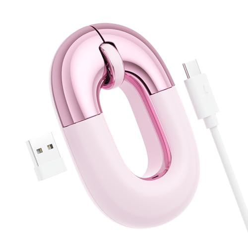 Travel Mouse Dual Mode Wireless Charging Mouse,Macaron Color Scheme Sweet Donut Bluetooth Computer Mice,Silent And Lightweight,1200 Dpi Optical Tracking,Compatible With Pc,Mac,Laptopcarmine Pink