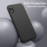 JETech Silicone Case for iPhone XR, 6.1-Inch, Silky-Soft Touch Full-Body Protective Case, Shockproof Cover with Microfiber Lining (Black)