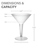 Party Essentials Plastic Two Piece 8-Ounce Martini Glasses/Party Cups, Clear, 20 Count