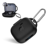 For Soundcore C30I Case Cover, Silicone Protective Scratch Shock Resistant Logo Visible Design Cover Compatible With Soundcore C30I By Anker Open-Ear Earbuds Charging Case With Carabiner-Black