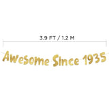Awesome Since 1935 Gold Glitter Banner - 90Th Birthday Party Decorations