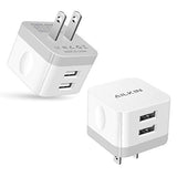 2Pack Usb Wall Charger Plug, 2.4A Dual Port Usb Adapter Power Cube Fast Charging Station Box Base For Iphone 15 14 13 12 Pro Max Se 11 Xr Xs X/8, Samsung, Phones Usb Charge Block-White Brick