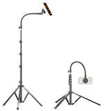 Magnetic Magsafe Phone Tripod Stand, Heavy Duty Aluminum Overhead Tripod for iPhone with 17 Flexible Gooseneck, Overhead Phone Stand for Video