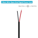 Dc Power Pigtail Cable, 10-Pack 5.5Mm X 2.1Mm 90 Degree Right Angle Dc Barrel Male Plug Jack Connector To Bare Wire Power Supply Adapter Repair Cord For Cctv Surveillance Security Camera Led Strip