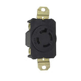 Legrand L1620C Turnlok Industrial Spec Grade Locking Receptacle, 20 Amp 3 Phase 480V, Nema L16-20R, Black (1 Count)