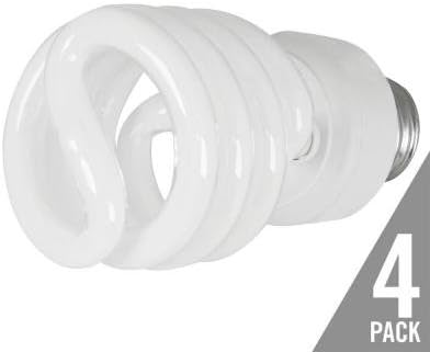 100W Equivalent Spiral CFL Light Bulbs 5000K Daylight Energy Saving Compact Fluorescent 4 Pack