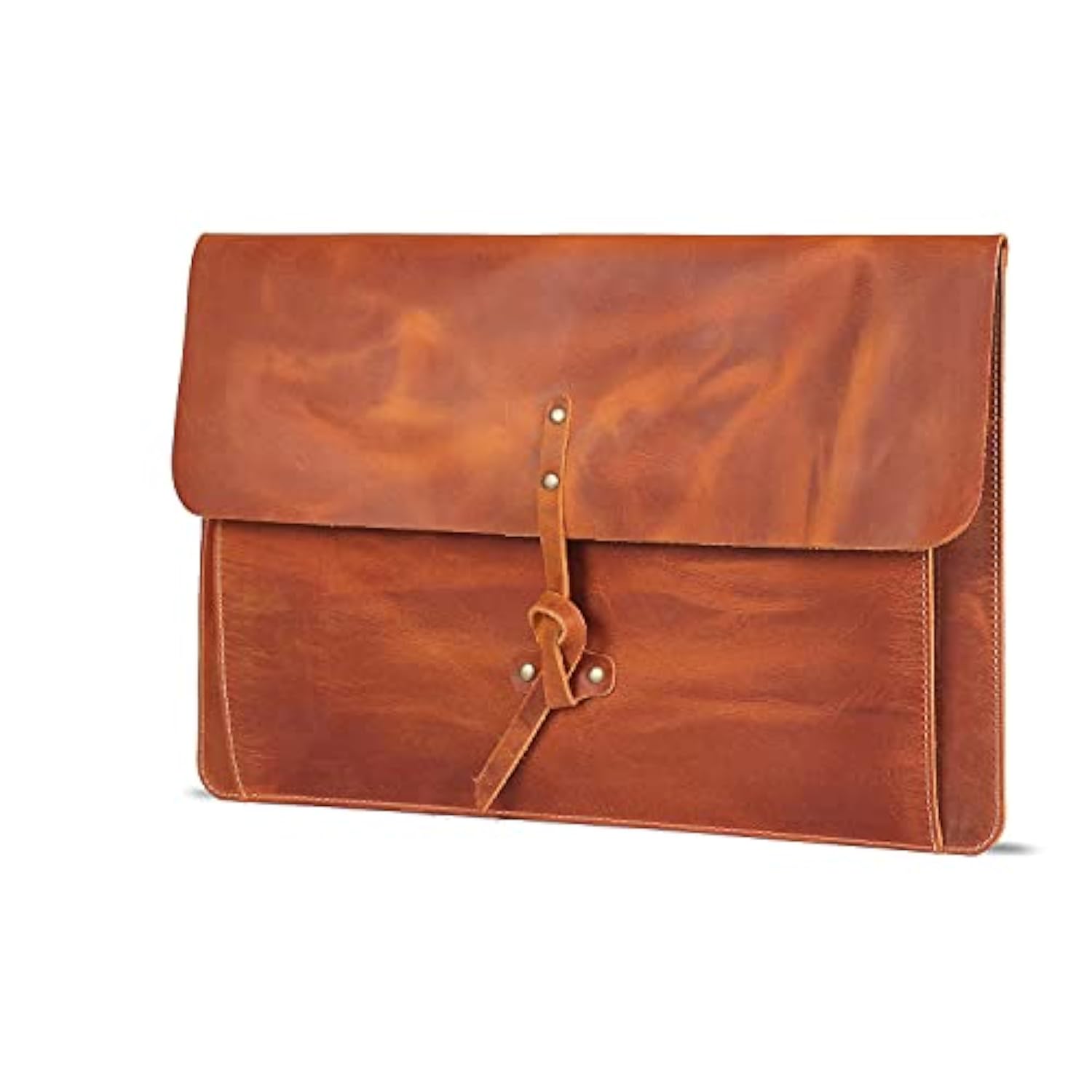 Real Grain Leather MacBook Pro and MacBook Air Case, Front Pocket & Flap Closure - 16 Inch - 15 Inch - 15.5 Inch (M4, M3, M2, M2, M1, Pro & Max) 2020 to 2024 Models