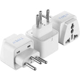 Ceptics Brazil Travel Plug Adapter (Type N) - 3 Pack [Grounded & Universal] (GP-11C-3PK)
