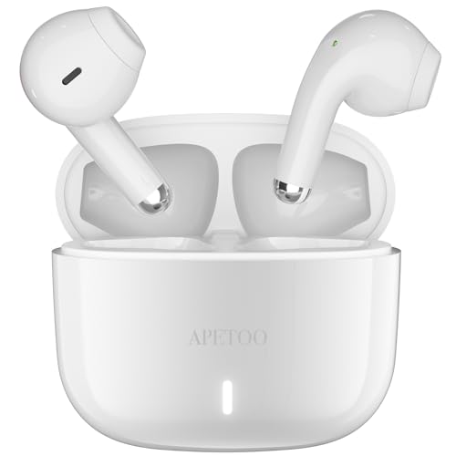 Bluetooth 5.3 Headphones Wireless Earbuds for iPhone 17 16 15 Pro Max, Noise Canceling Stereo in-Ear Earphones Gaming Ear Buds Mic Deep Bass for