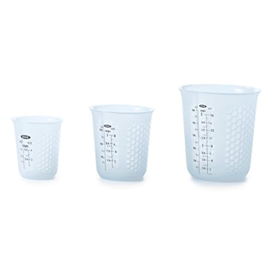 Good Grips 3 Piece Squeeze & Pour Silicone Measuring Cup Set, Blue