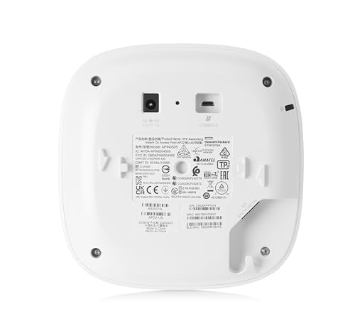 Hpe Networking Instant On Access Point Ap22 2X2 Wifi 6 Indoor Wireless Access Point | Long Range, Secure, Smart Mesh Support | Power Source Not Included | Us Model (R4W01A)