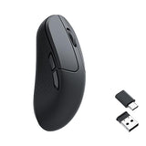 M3 Mini Wireless Optical Mouse, Bluetooth 5.2/2.4 Ghz/Wired Gaming Mouse, Programmable Pixart 3311 Sensor With Up To 12,000 Dpi/ 650 Ips, Lightweight Ergonomic For Windows Mac Linux - Black