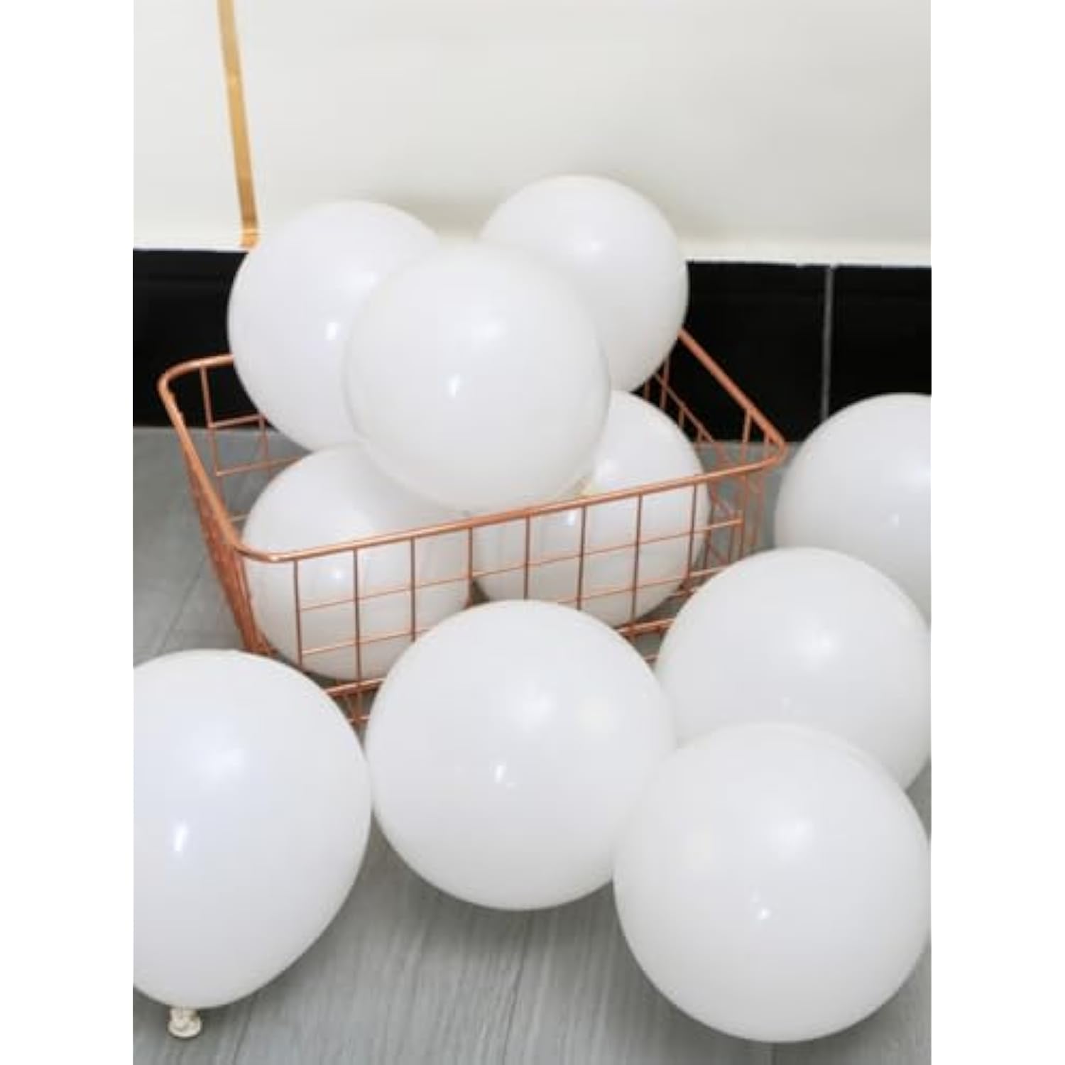 100 Pc Matte White Latex Balloons (18, 12, 10, 5 In) for Wedding/Party Backdrop