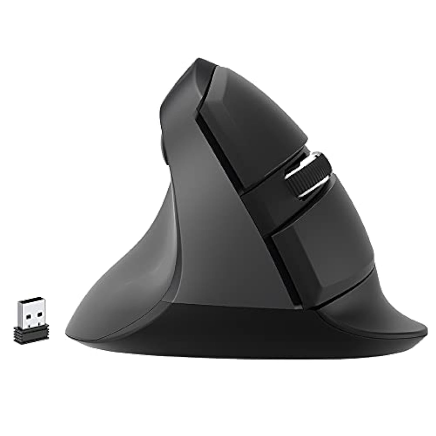 Left Handed Wireless Ergonomic Vertical Mouse For Small Hands With Usb Nano Transceiver, Aa Battery, 4 Dpi, Compatible With Mac And Pc, Black [V628Ml]