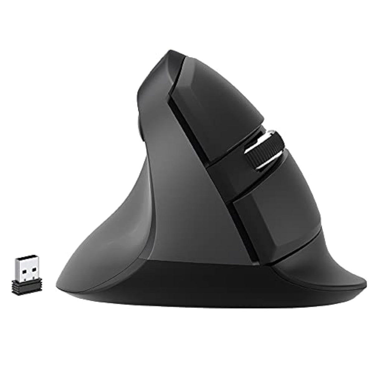 Left Handed Wireless Ergonomic Vertical Mouse For Small Hands With Usb Nano Transceiver, Aa Battery, 4 Dpi, Compatible With Mac And Pc, Black [V628Ml]