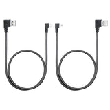 Mini USB Power & Data Cable 1.9FT, 90° USB A Left Angle to Mini USB Left/Right Angle 2 Cables, Charging and Sync Compatible with GPS, Dash Cam,