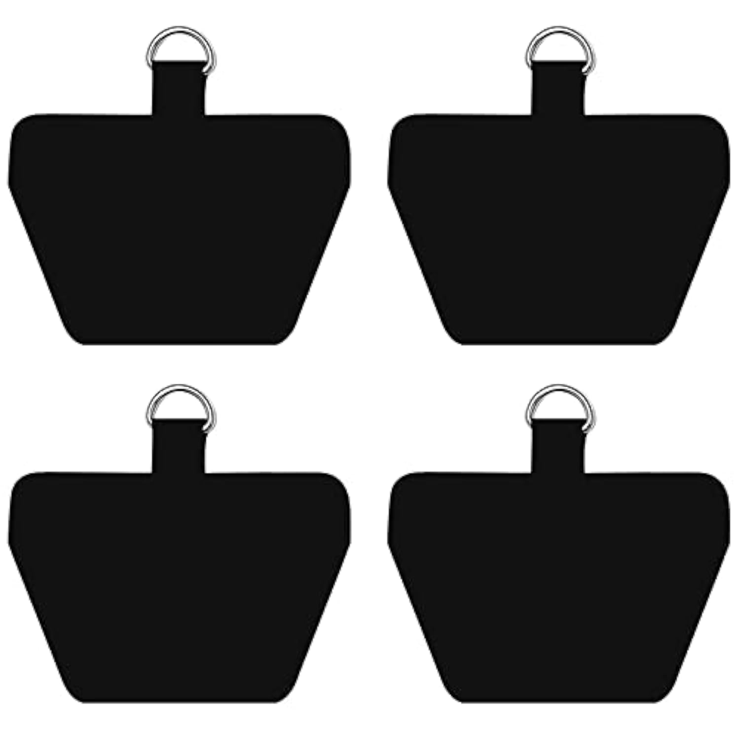 4-Pack Universal Phone Lanyard Tether Connector with Adhesive Black