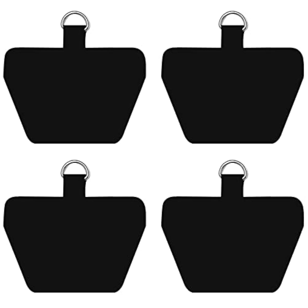 4-Pack Universal Phone Lanyard Tether Connector with Adhesive Black