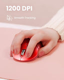 Perimice-802R Bluetooth Wireless Mouse Compact Portable Design For Windows, Macos, Ios, And Android 1200 Dpi Optical Sensor Red