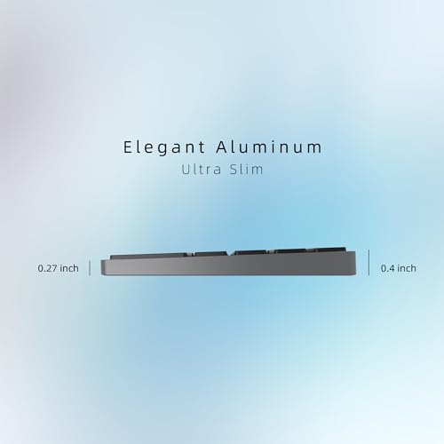 Bluetooth Slim Keyboard For Mac, Aluminum Rechargeable Keyboard Wireless, Low-Profile Silent Flat Key Compatible With Apple Imac, Macbook, Mac And Ios, Full Size - Space Gray