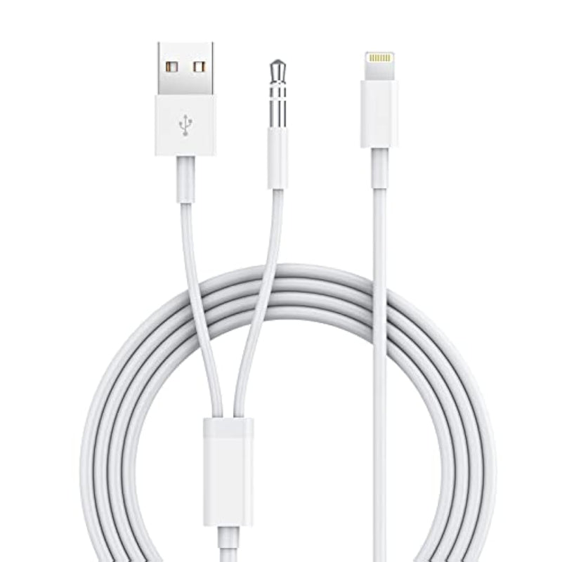 Aux Cord For Iphone, 2 In 1 3.5Mm Aux Cable For Car With Charger Cord Compatible With Iphone 13 12 11 Xs Xr X 8 7 6 Ipad Ipod Home Audio, Speaker, Headphone Support All Ios Version (4 Ft)