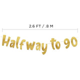 Halfway To 70 Gold Glitter Banner Happy 35Th Birthday Anniversary Decorations