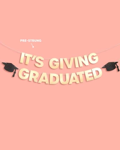 It's Giving Graduated Banner Gold Foil 6ft | Grad Party Decor