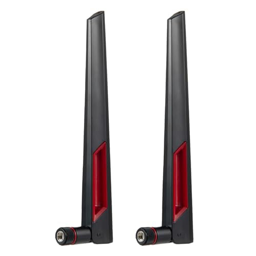 Wifi 6 6E Tri-Band 2.4Ghz/5Ghz/6E 9Dbi Omnidirectional Antenna For Pc Desktop Computer Pci-E Wifi 6E Network Card Usb Bluetooth Card Wireless Router2Pack-Black