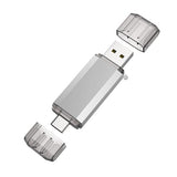 32Gb Usb C Flash Drive, 2 In 1 Usb 3.0 Type C Dual Otg Metal Thumb Drive Jump Drive Memory Stick With Keychain Suitable For Usb-C Smartphones, Macbook, Computers And Tablets (Silver)