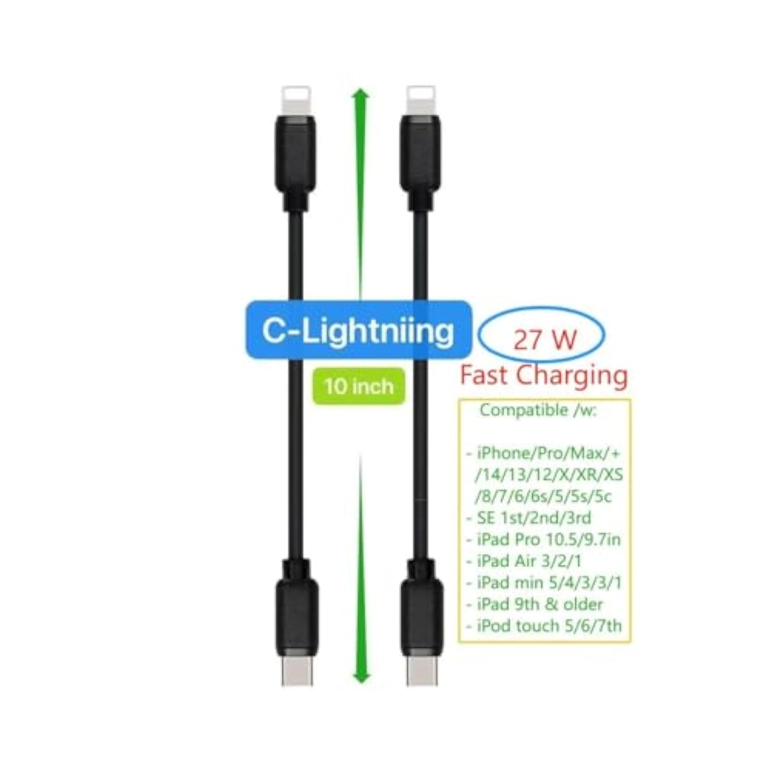 10-Pack Multi Short Usb Cables & Typec-C Cables For Charging Stations Compatib