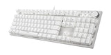 K74M Illuminated Mechanical Keyboard - With Swappable Switches - 107Keys, Usb-C Detachable Cable, Led Backlit, Pbt Double Shot Keycaps, Smart Wheel Control - White