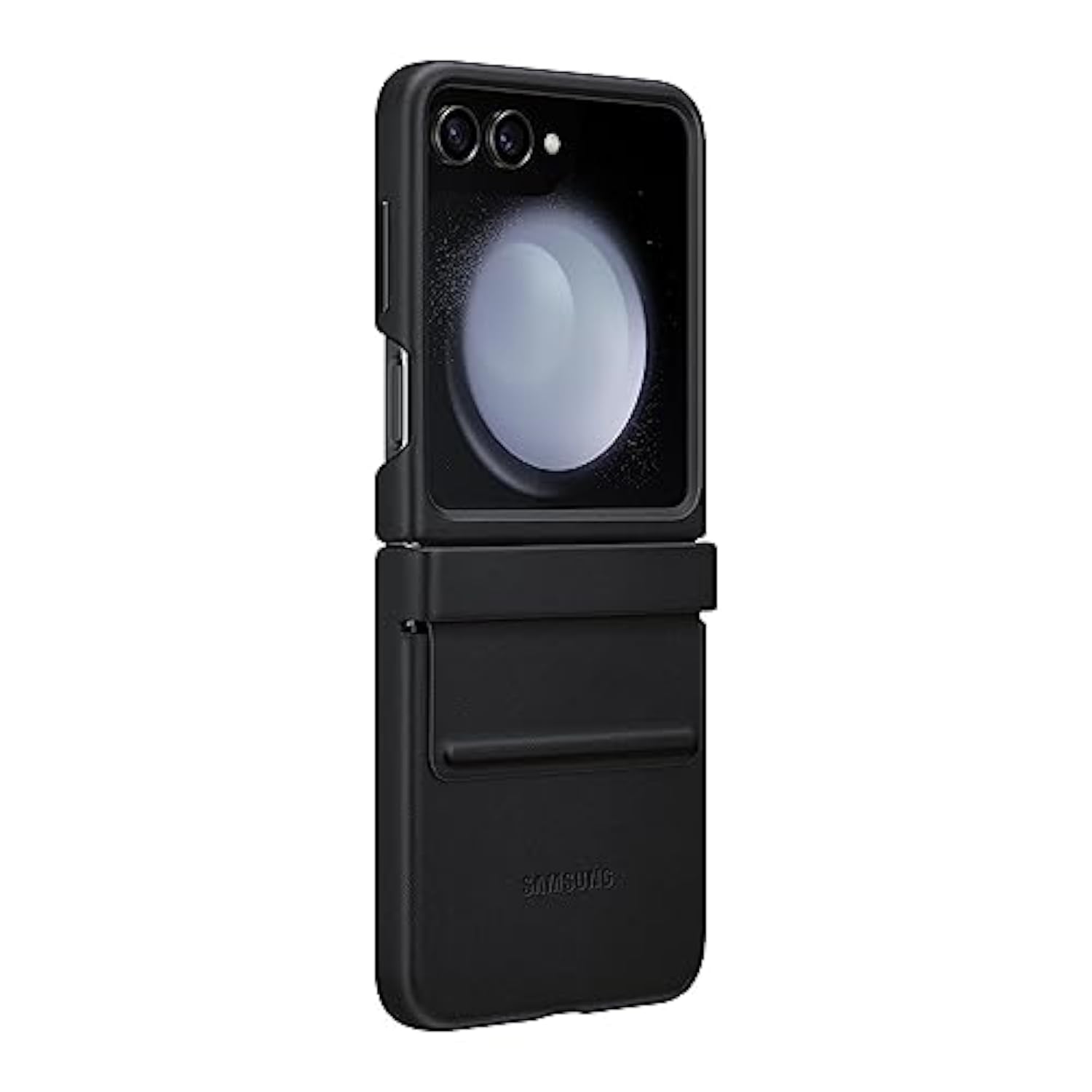 SAMSUNG Galaxy Z Flip5 Flap Eco Leather Phone Case, Premium Protective Cover with Minimalist Design, Smooth Texture, Soft Inside Lining, US Version, EF-VF731PBEGUS, Black