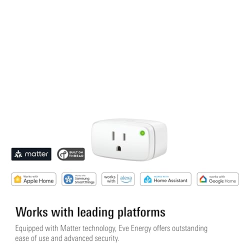 Energy (Matter) 2 Pack Smart Plug, App And Voice Control, 100% Privacy, Matter Over Thread, Works With Apple Home, Alexa, Google Home, Smartthings, Requires Thread Border Router