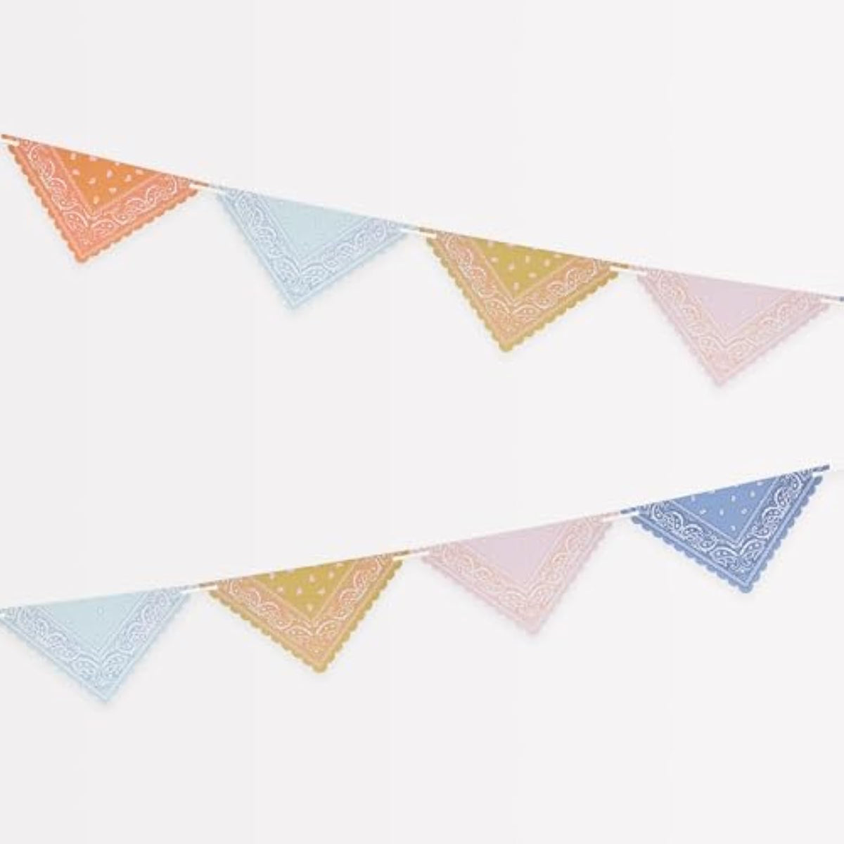 Meri Meri Western Bandana Flag Banner (Pack of 1), Reusable Party Decorations, 13.5' Party Banner Including Excess Cord