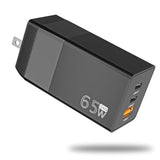 Usb C Plug 65W Gan Charger Travel Charger 3-Port Fast Compatible With Mac Book Pro/Air, Dell Xps, Iphone 16/15/14/13 Series, Galaxy S23 Ultra, Note 20/10+ And More