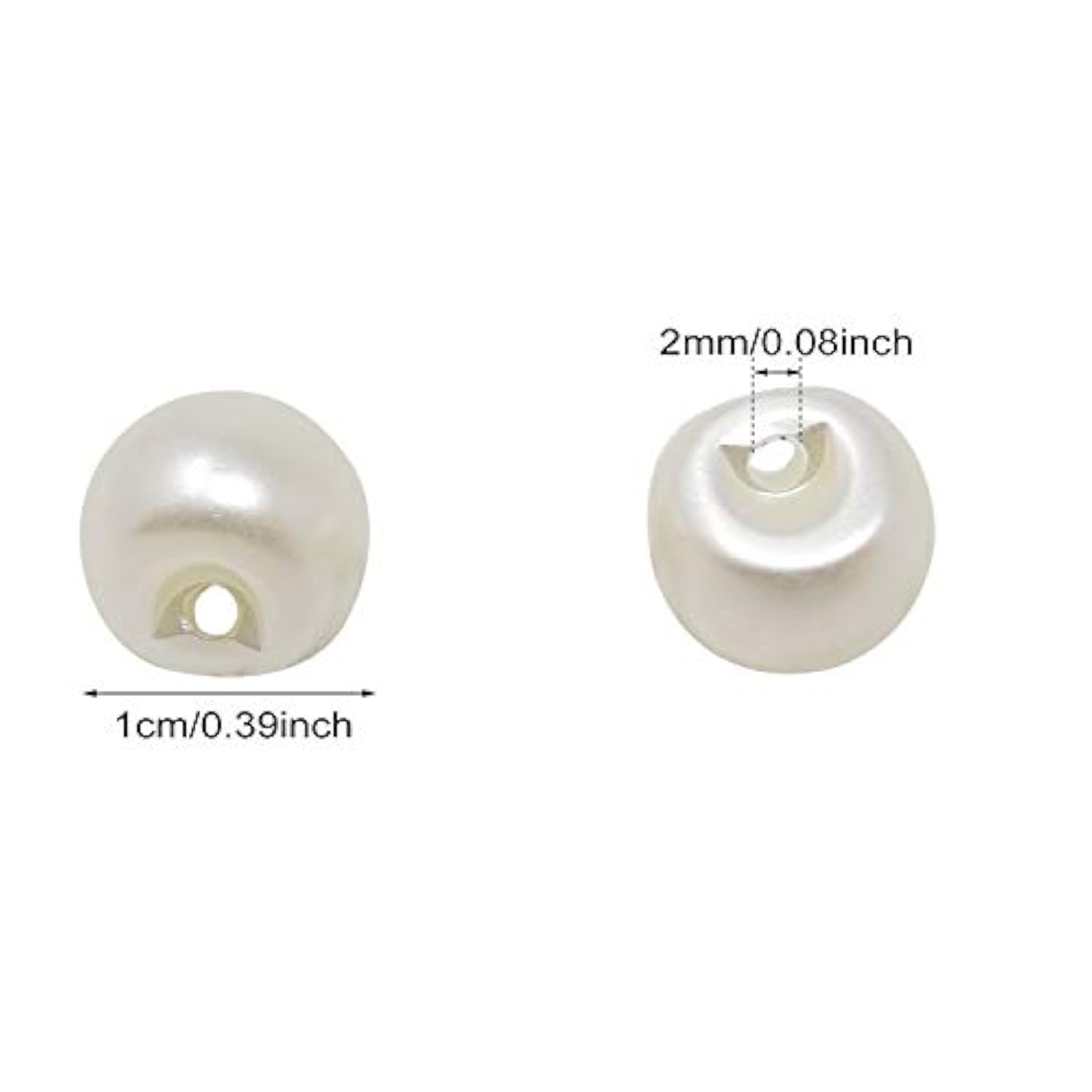 100Pcs Plastic Round Pearl Buttons Sewing Buttons With Hole Pearl Bead