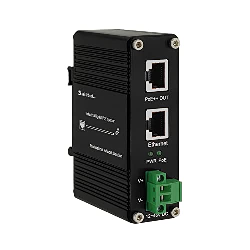 Poe Injector - 95W Industrial Gigabit Poe++ Injector, Ieee 802.3At/802.3Af Compliant,Poe Adapter With 12-48V Dc Input,Hardened High Power Poe Injector Ip40, Din Rail, Wall Mount