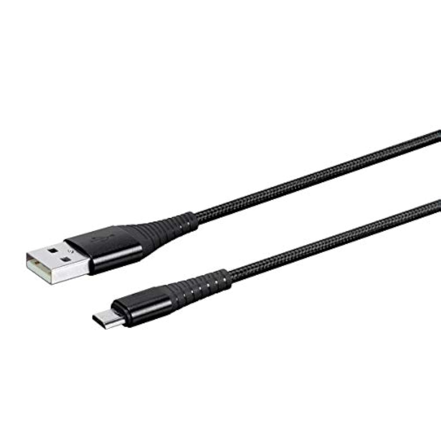 Usb 2.0 Micro B To Type A Charge & Sync Cable - 6 Feet - Black | Nylon-Braid, Durable, Kevlar-Reinforced - Atlasflex Series