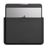 Macbook Sleeve, Vegan Leather Bag Compatible With 13”/14" Macbook Air, Macbook Pro 14 Inch M3 M2 M1 2021-2024, Compact Design With Invisible Stand (Black)
