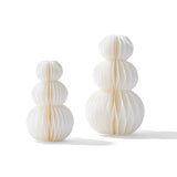 Honeycomb Paper Snowman Winter Decor, 2 Pack White, 6 & 8 in