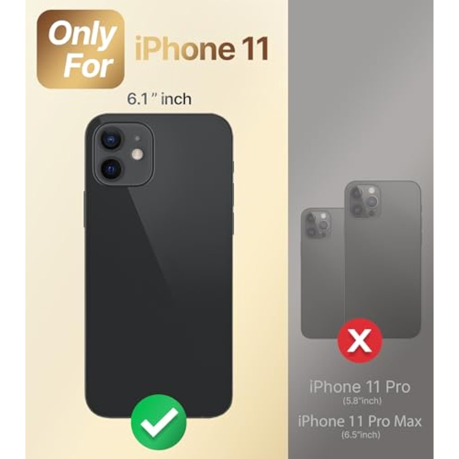 For Iphone 11 Case With Stand, Phone Case With Double Ring Kickstand, Women Girls Bling Luxury Protective Case Heart For Iphone 11, Black