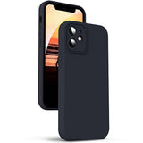 Liquid Silicone Case for iPhone 12 Mini, 4 Layer Phone Case Protective Cover with Camera Protection, Anti Fingerprint, and Wireless Charging, 5.4", Black