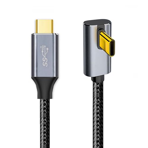 90 Degree Low Profile Angled Type-C USB-C Male to Male USB3.1 10Gbps 100W Data Cable for Laptop Phone 50CM