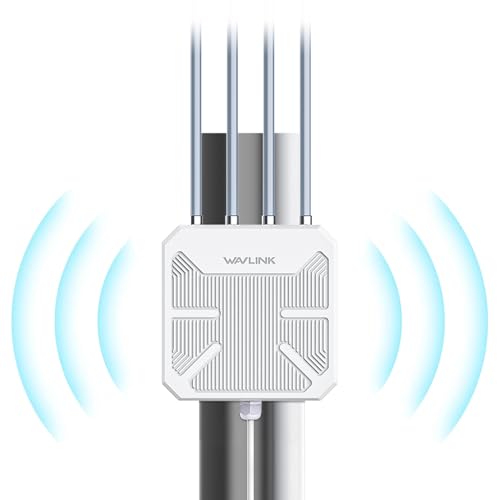 2026 Ax1800 Outdoor Wifi 6 Extender, Outdoor Wifi Extender Signal Booster With Poe, Long Range Outdoor Wifi Access Point, Ip67 Weatherproof, 4X8Dbi Antennas, For Farm, Cameras, Patio, Starlink