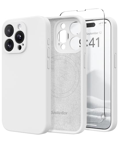 Magnetic for iPhone 13 Pro Case, Compatible with MagSafe, [Full Camera Protection][Screen Protector] Silicone Shockproof Protective Phone Case for