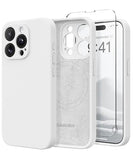 Magnetic for iPhone 13 Pro Case, Compatible with MagSafe, [Full Camera Protection][Screen Protector] Silicone Shockproof Protective Phone Case for