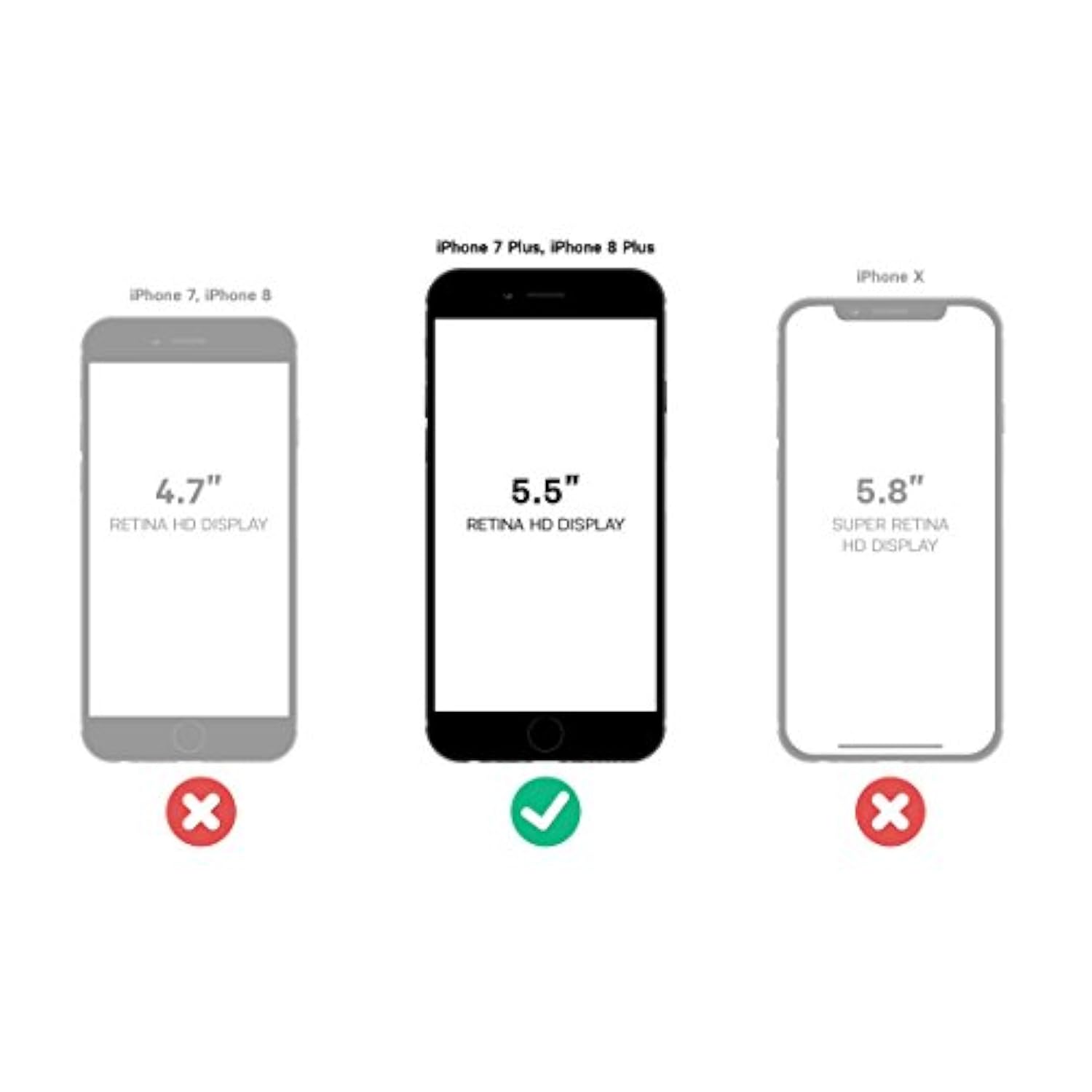 OtterBox iPhone 8 Plus & iPhone 7 Plus (ONLY) Defender Series Case - Black, Rugged & Durable, with Port Protection, Includes Holster Clip Kickstand