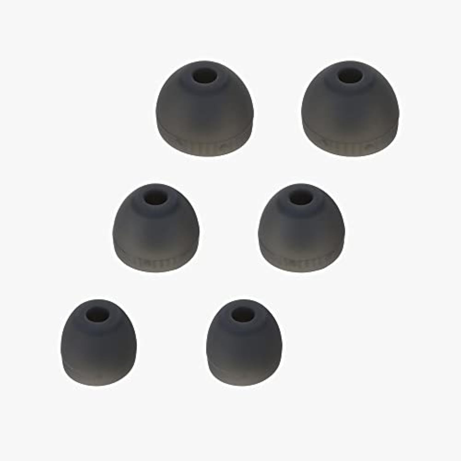 kwmobile 6X Replacement Ear Tips Compatible with Sony WI-C300 / WI-C400 / MDR-XB55AP / MDR-EX155AP - Silicone Tips for Earphones - Grey