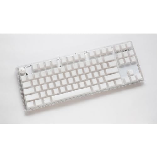 One 3 Aura 80% Mechanical Keyboard: Quack Mechanics Dampening, Hot-Swappable Cherry Mx Red Switches, High-Density Pbt Doubleshot Keycaps, Rgb, Us, Aura White